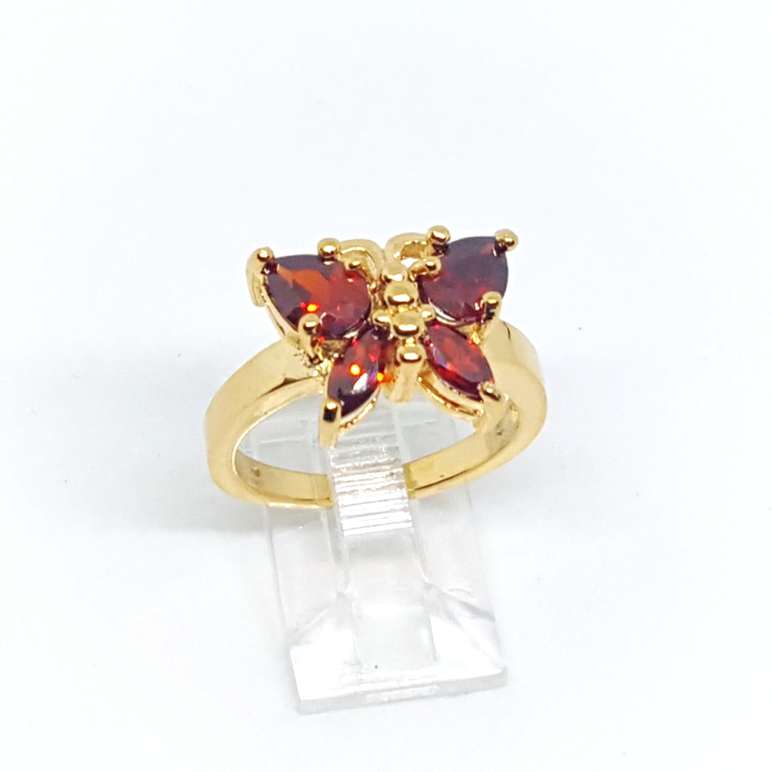 1-3101-h2 Gold Overlay CZ Butterfly Ring. (3 colors available)