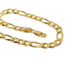 (1-0850-h5) Gold Filled Figaro Link Bracelet, 8.5"