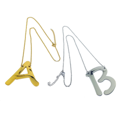 (4-3261-h7) Stainless Steel "Initial" Necklace, 20".