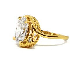 (MRIN-618-H6-2) 18kt Gold Overlay Star Accent Ring.