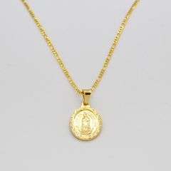 (1-2219-h8-1) Gold Overlay Guadalupe Pendant Necklace.