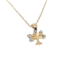 (1-2217-h4) Gold Overlay Tree of Life Pendant, 15mm