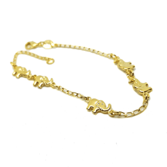 (1-0528-h7) Gold Filled Elephant Bracelet, 7-1/2".