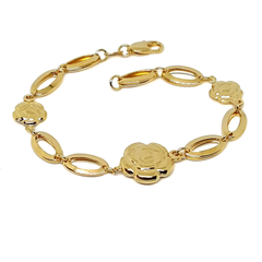 (1-0529-h5) Gold Filled Rose Bracelet, 7-1/2".