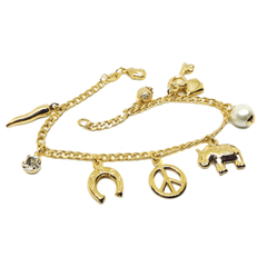 (1-0952-h7) Gold Filled Charm Bracelet, 7-1/2".