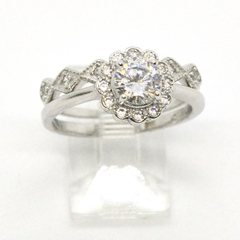 (2-5260-h9-2) Sterling Silver Women's 2pc Engagement Ring.