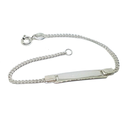 (2-0467-h6) Sterling Silver Kid's ID Bracelet, 6".