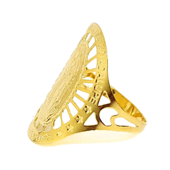 (1-3108-h5) Gold Overlay Guadalupe Ring.