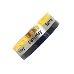 (mrin-504-h5-5) Stainless Steel Three Tone Calander Ring for Men.