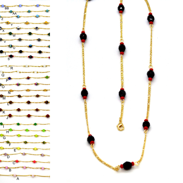 (1-3901-3902-h9) Gold Overlay Colored Bead Set.