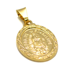 (1-2219-h8-1) Gold Overlay Guadalupe Pendant Necklace.
