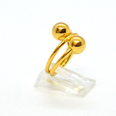 (1-3063-h8) Gold Overlay Double Ball Ring.