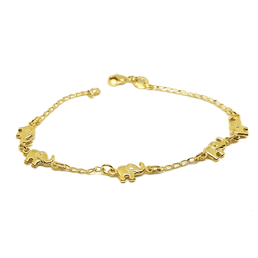 (1-0528-h7) Gold Filled Elephant Bracelet, 7-1/2".