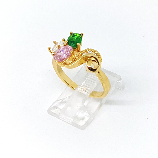 1-3105-h22 Gold Overlay CZ Ring. (2 colors available)