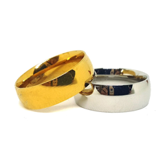(4-0076-h5) Stainless Steel Classic Band Ring for Men and Women, 7mm.