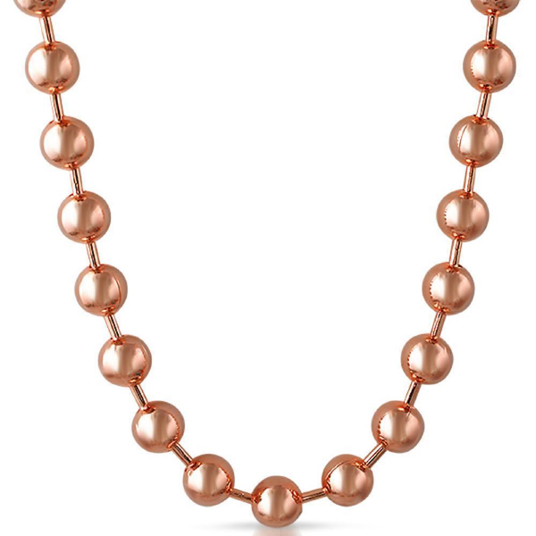 12MM Bead Chain Rose Gold Chain Necklace