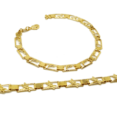(1-0607-h7) Gold Filled Dolphin and Dragonfly bracelet.