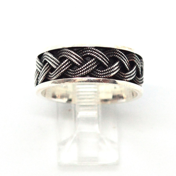 (2-5284-h9-3) Sterling Silver Men's Braid Design Ring.
