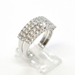 (2-5253-h9) Sterling Silver Women's 2pc Engagement Ring.