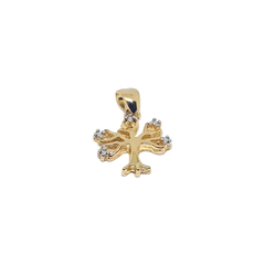 (1-2217-h4) Gold Overlay Tree of Life Pendant, 15mm