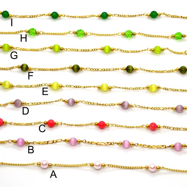 (1-3901-3902-h9) Gold Overlay Colored Bead Set.