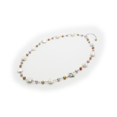 "Under the Sea" freshwater & Keshi Pearls Rhodium Pl Silver, 16"