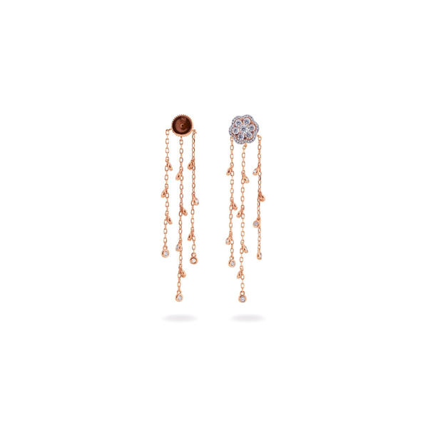 Rose Three Tier CZ Back Earring Jackets