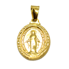 (1-2219-h8-1) Gold Overlay Guadalupe Pendant Necklace.