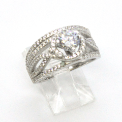 (2-5261-h9-2) Sterling Silver Women's 2pc Engagement Ring.