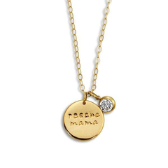 "Rescue Mama" Small 3/4" Coin with Crystal Necklace