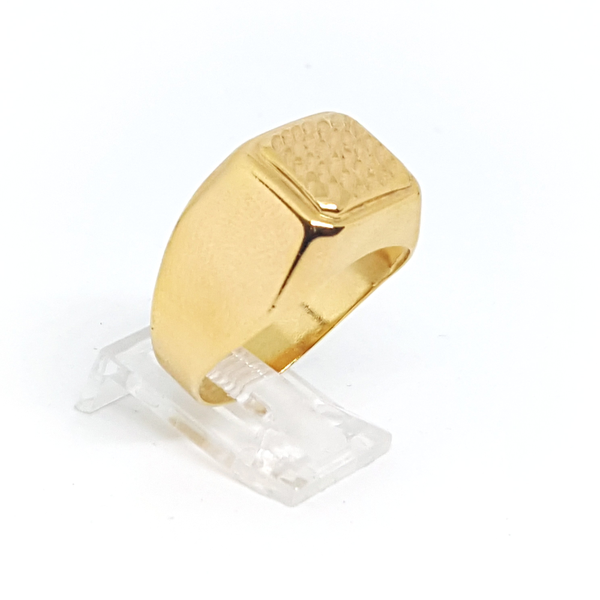 1-3162-h2 Gold Overlay Classic Square Ring for Men.