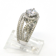 (2-5261-h9-2) Sterling Silver Women's 2pc Engagement Ring.