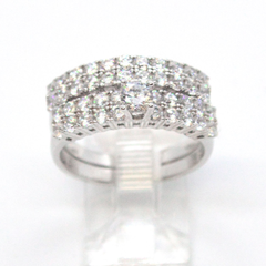 (2-5253-h9) Sterling Silver Women's 2pc Engagement Ring.
