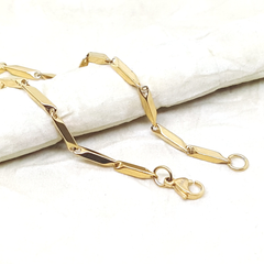 4-3305-h2 Gold Plated over Steel Bullet Anklet. 10"