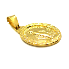 (1-2219-h8-1) Gold Overlay Guadalupe Pendant Necklace.