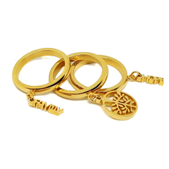 (4-0056-h5) Stainless Steel Tree of Life Triple Ring.