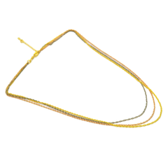 (spnk-3-h9) Gold Overlay Three Tone Triple Necklace, 17".
