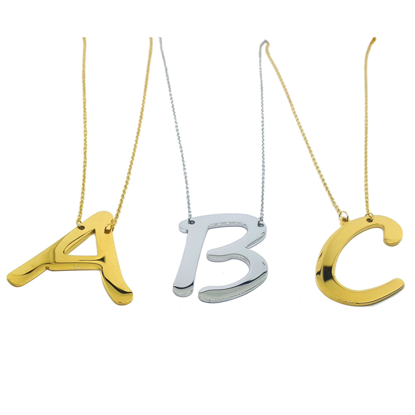 (4-3261-h7) Stainless Steel "Initial" Necklace, 20".