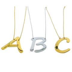 (4-3261-h7) Stainless Steel "Initial" Necklace, 20".
