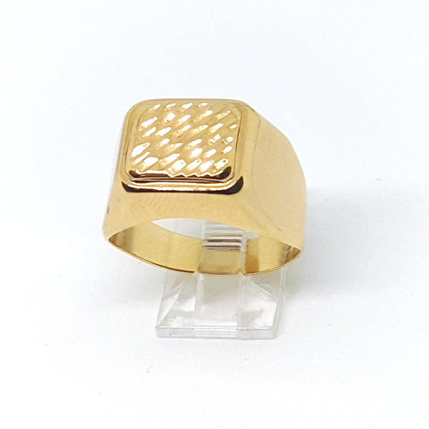 1-3162-h2 Gold Overlay Classic Square Ring for Men.