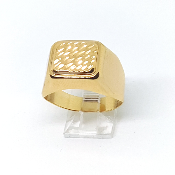 1-3162-h2 Gold Overlay Classic Square Ring for Men.