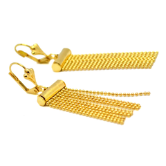 (1-1244-h9) Gold Overlay Flashy Drop Earring, 2".