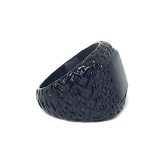 (mrin-504-h5-2) Black Coated Stainless Steel Ring for Men.