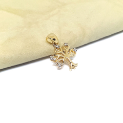(1-2217-h4) Gold Overlay Tree of Life Pendant, 15mm