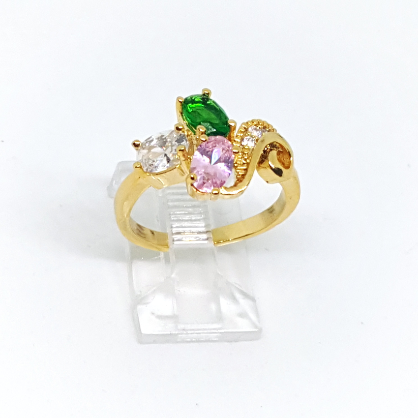 1-3105-h22 Gold Overlay CZ Ring. (2 colors available)