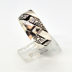 (2-5284-h9-2) Sterling Silver Men's Cuban Link Design Ring.
