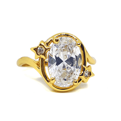 (MRIN-618-H6-2) 18kt Gold Overlay Star Accent Ring.